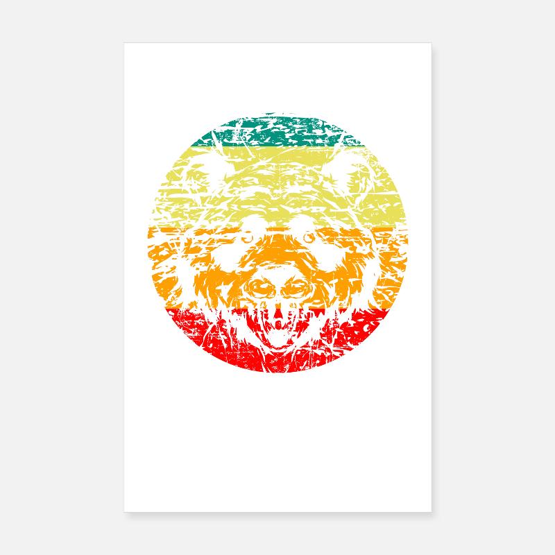 Panda Head retro Poster 8" x 12" (20x30 cm)