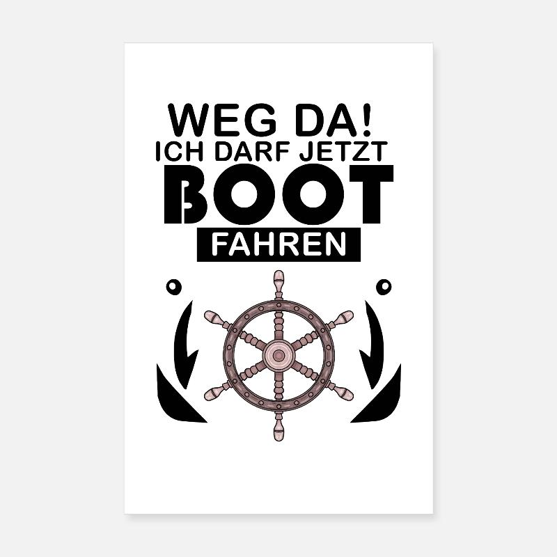 Bootsführerschein Motorboot Geschenk - Poster 20x30 cm - Weiß