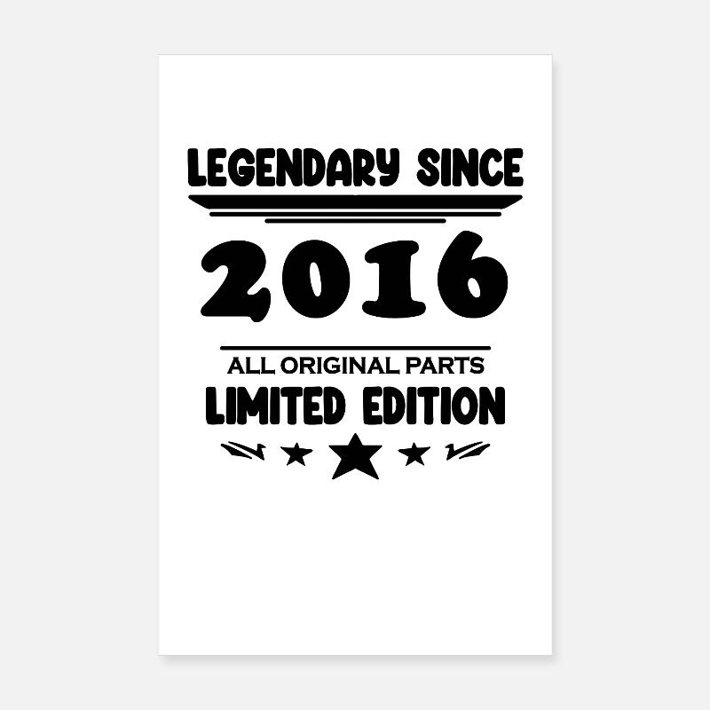 2016 - millésime 2016 - année de construction 2016 Poster 20 x 30 cm