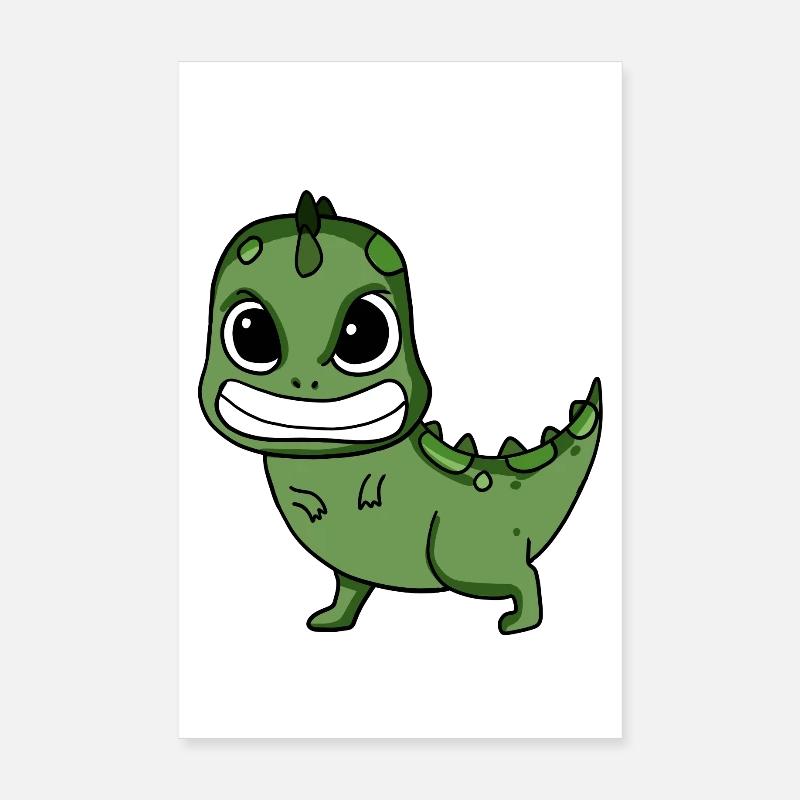 Angry Dinosaur Poster 8" x 12" (20x30 cm)