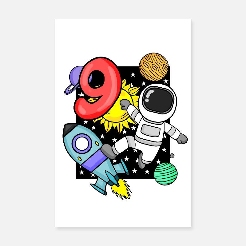 9 ans Jeune astronaute Poster 20 x 30 cm