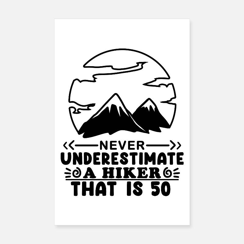 Berg Wanderer 50. Geburtstag 50 Jahre alt Geschenk Poster 20x30 cm