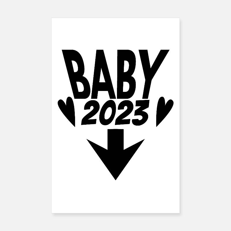 Bébé 2023 - Naissance Enceinte 2023 Grossesse Poster 20 x 30 cm
