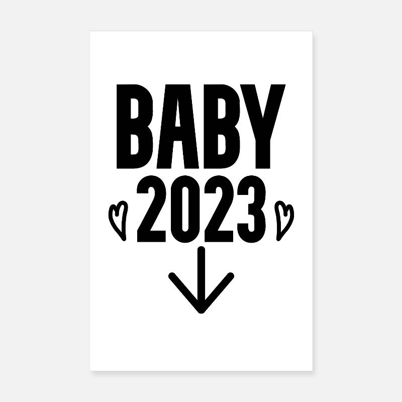 Bébé 2023 - Naissance Enceinte 2023 Grossesse Poster 20 x 30 cm