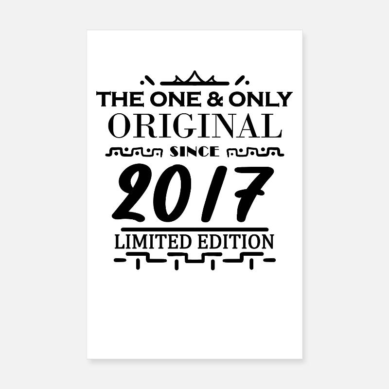2017 - Year of construction 2017 - Vintage 2017 Poster 8" x 12" (20x30 cm)