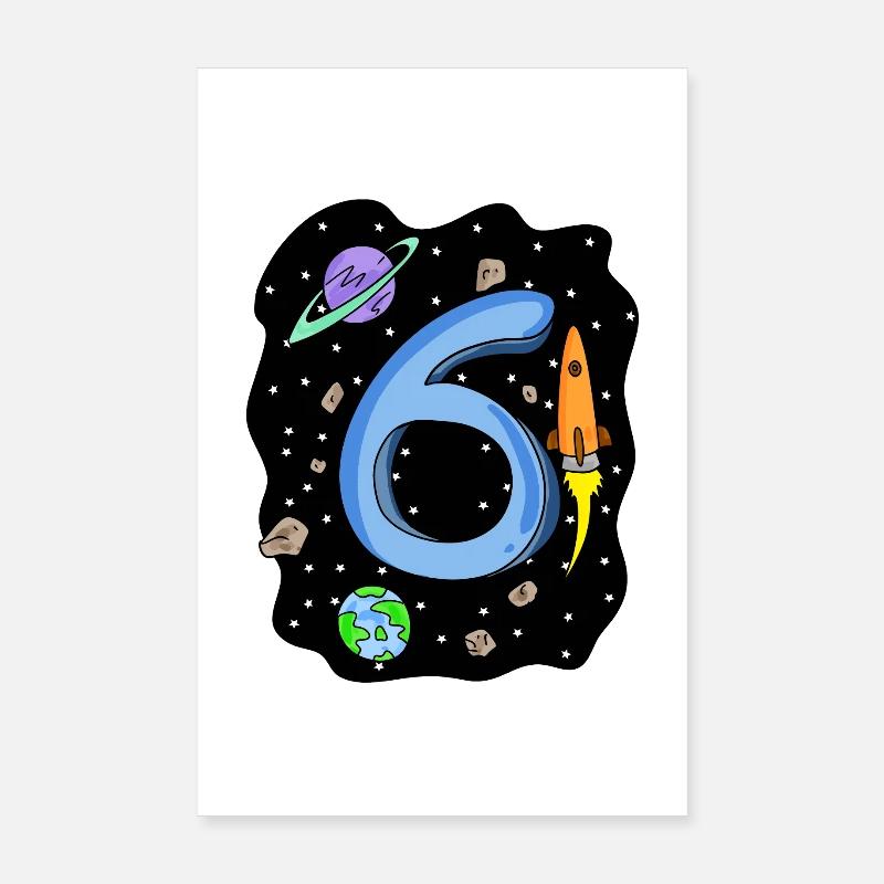 6 ans Jeune astronaute Poster 20 x 30 cm