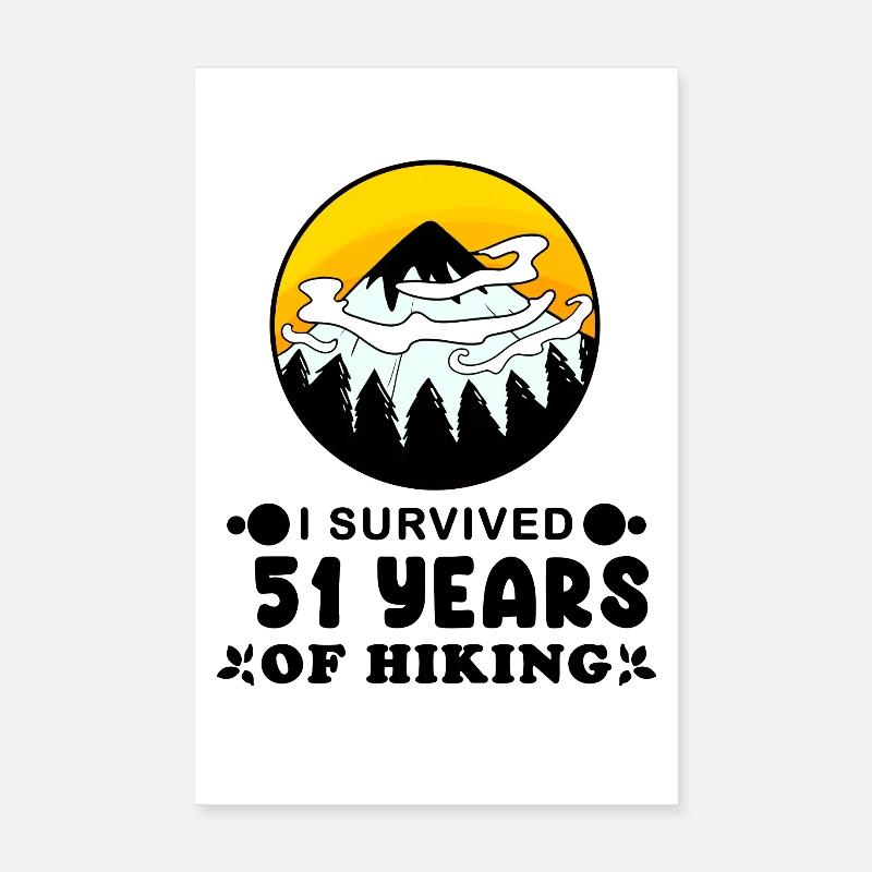 Berg Wanderer 51. Geburtstag 51 Jahre alt Geschenk Poster 20x30 cm