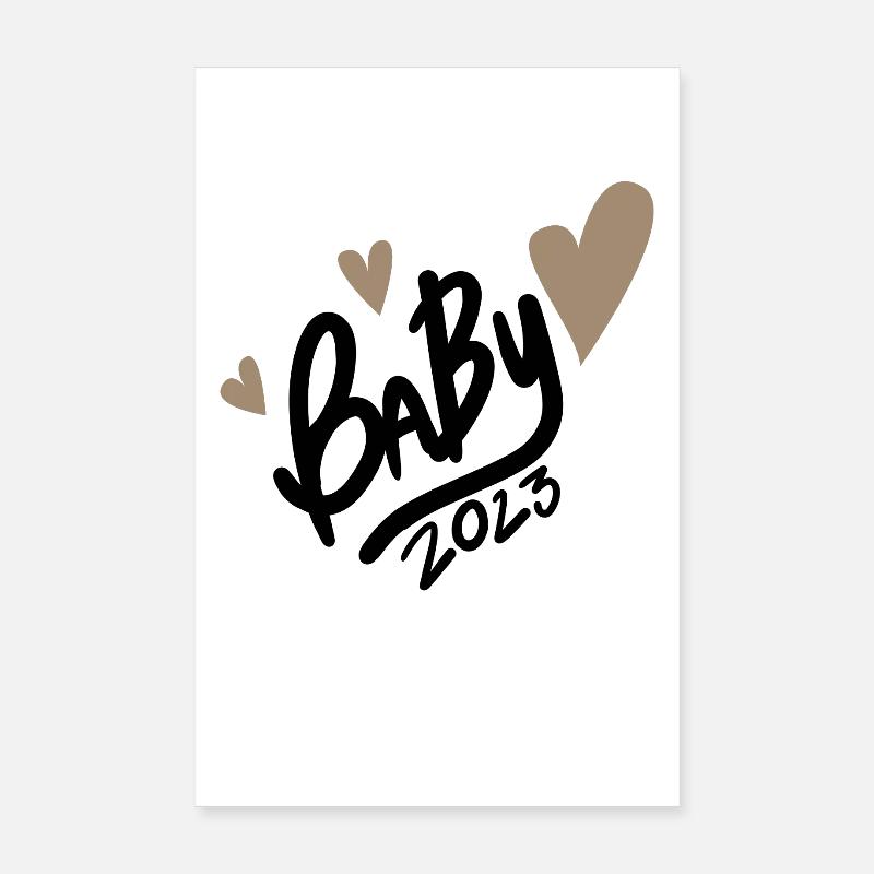 Bébé 2023 - Naissance Enceinte 2023 Grossesse Poster 20 x 30 cm