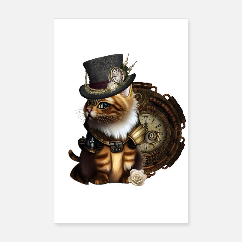 These Steampunk kittens will make your heart go Poster 8" x 12" (20x30 cm)