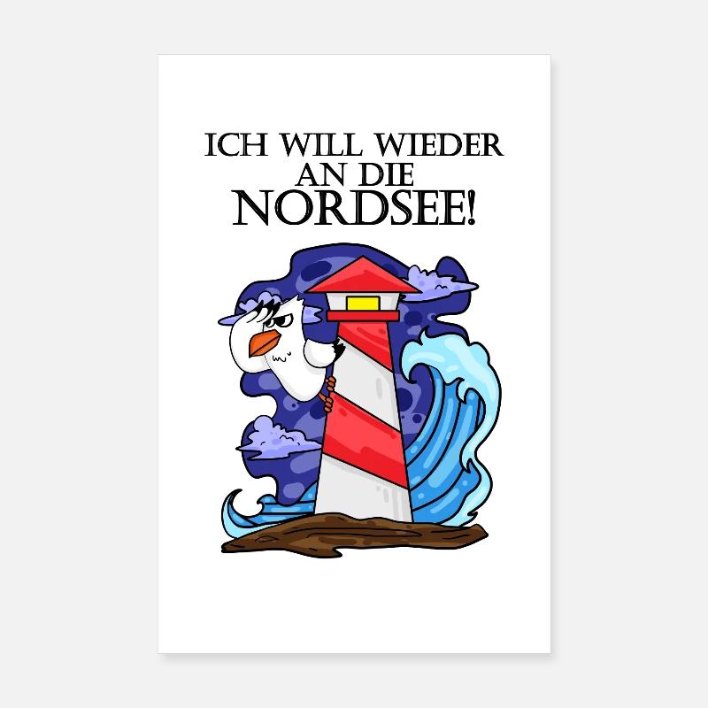 Nordsee Plattdeutsch Spruch Moin Poster 20x30 cm