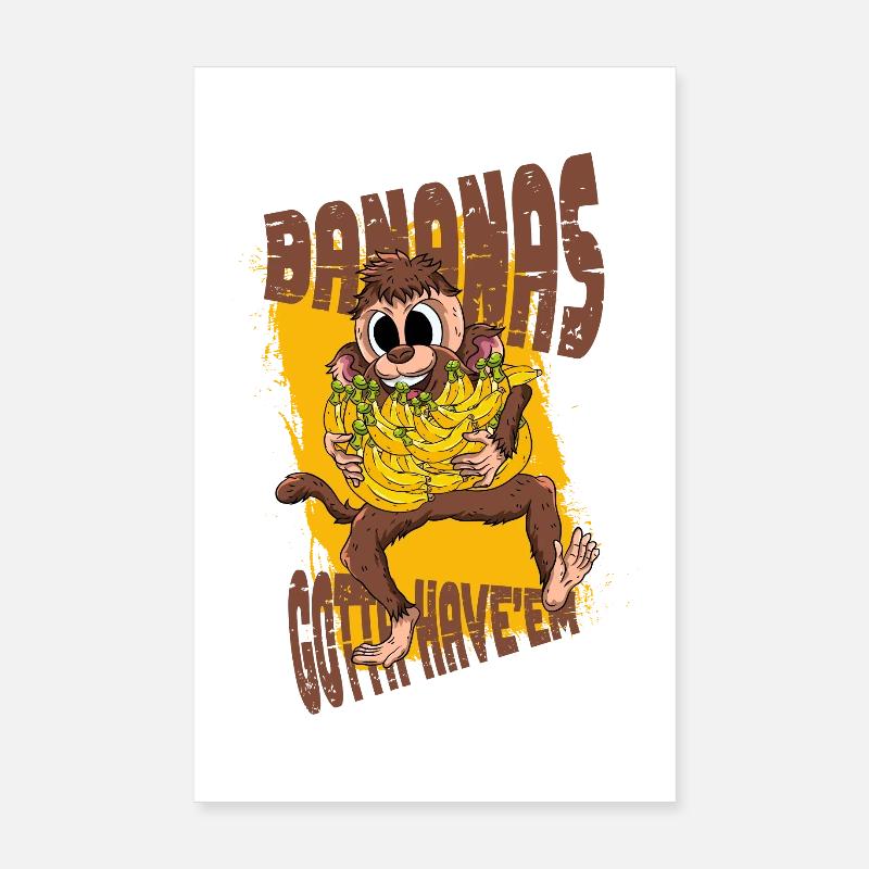 Singe bananier Poster 20 x 30 cm