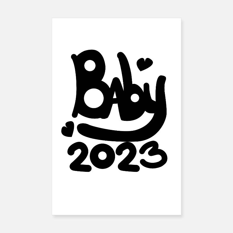 Bébé 2023 - Naissance Enceinte 2023 Grossesse Poster 20 x 30 cm