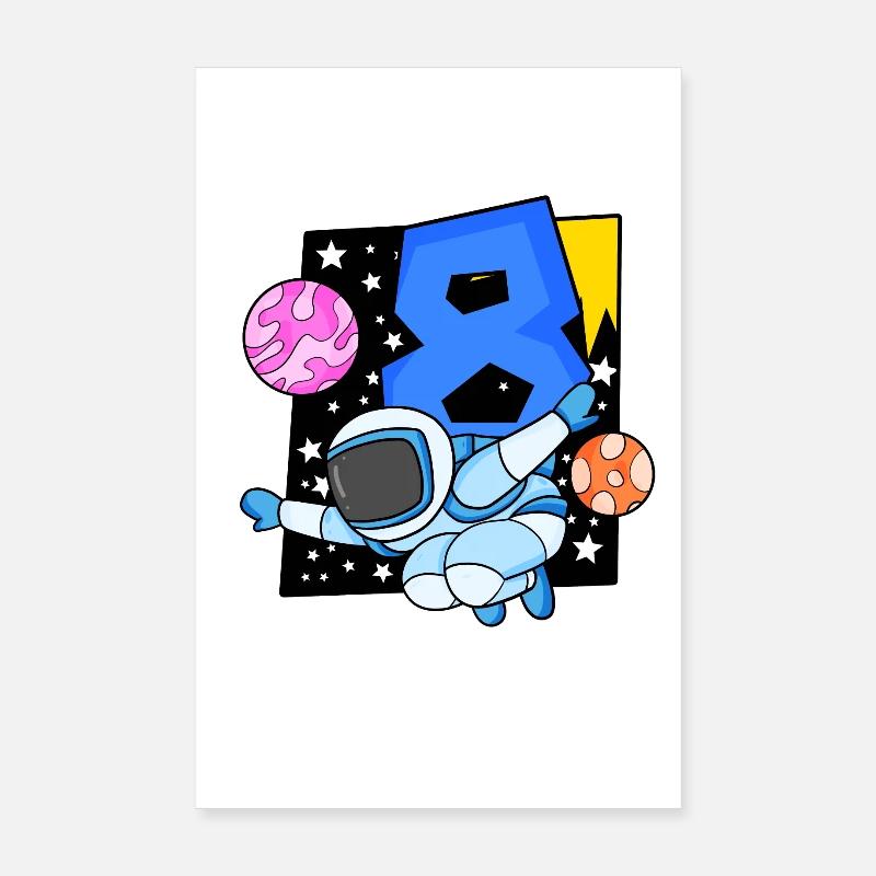 8 ans Jeune astronaute Poster 20 x 30 cm