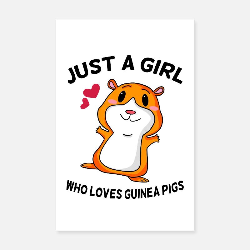 Meerschweinchen Spruch Mädchen - Poster 20x30 cm - Weiß