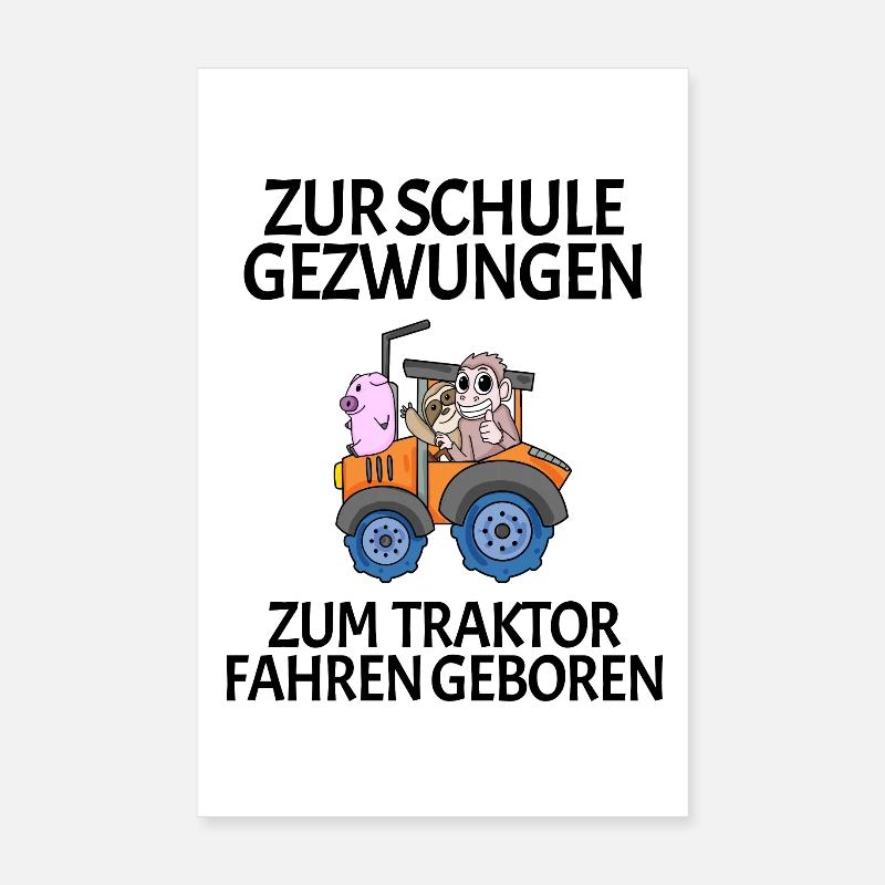 Schule Einschulung Traktor Geschenk Lustig Poster 20x30 cm