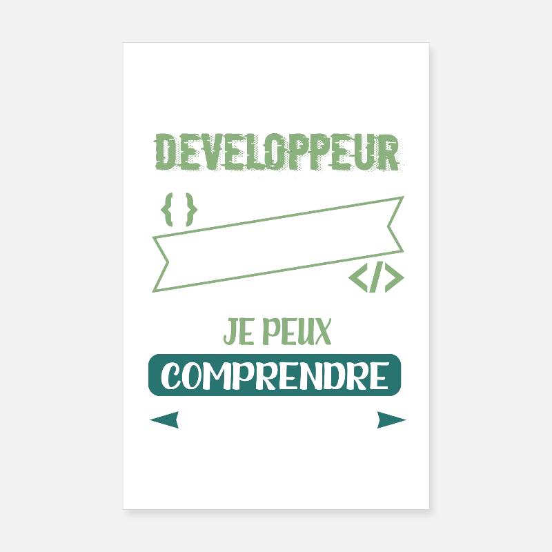 je suis developpeur pas magicien Humour Codeur Poster 20 x 30 cm