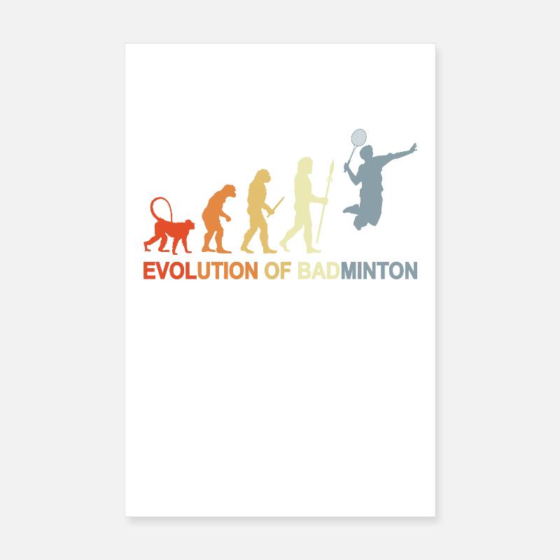 Badminton Evolution Poster 20x30 cm