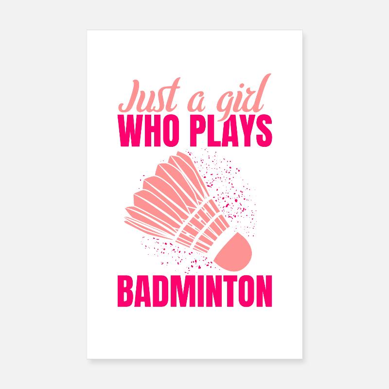 Nur ein Mädchen das Badminton spielt Poster 20x30 cm