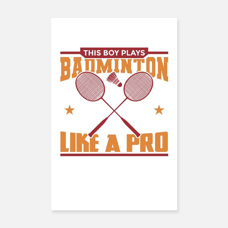 Garçon de badminton Poster 20 x 30 cm