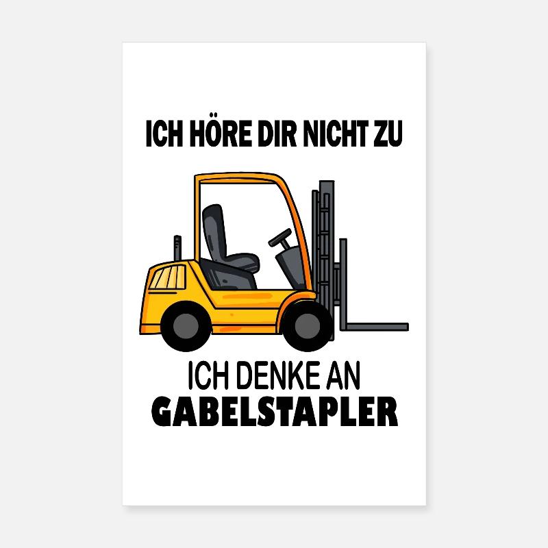 Staplerfahrer Gabelstapler Lager Logistik Poster 20x30 cm