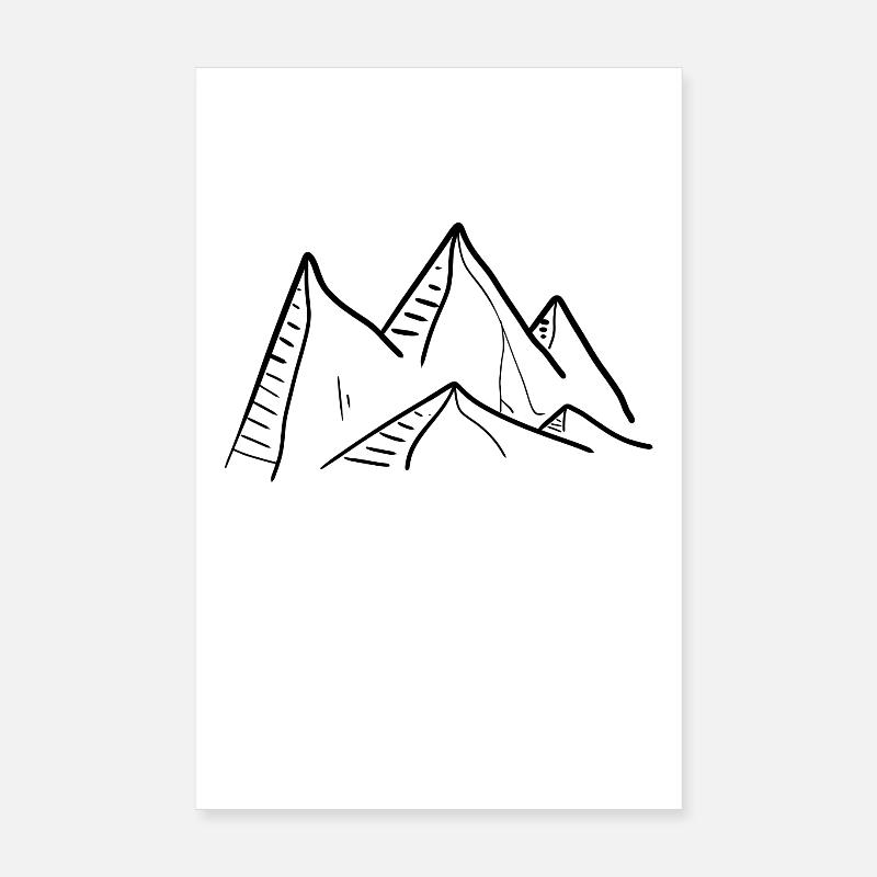 Mountain Mountains Mountain Peaks Peaks Poster 8" x 12" (20x30 cm)