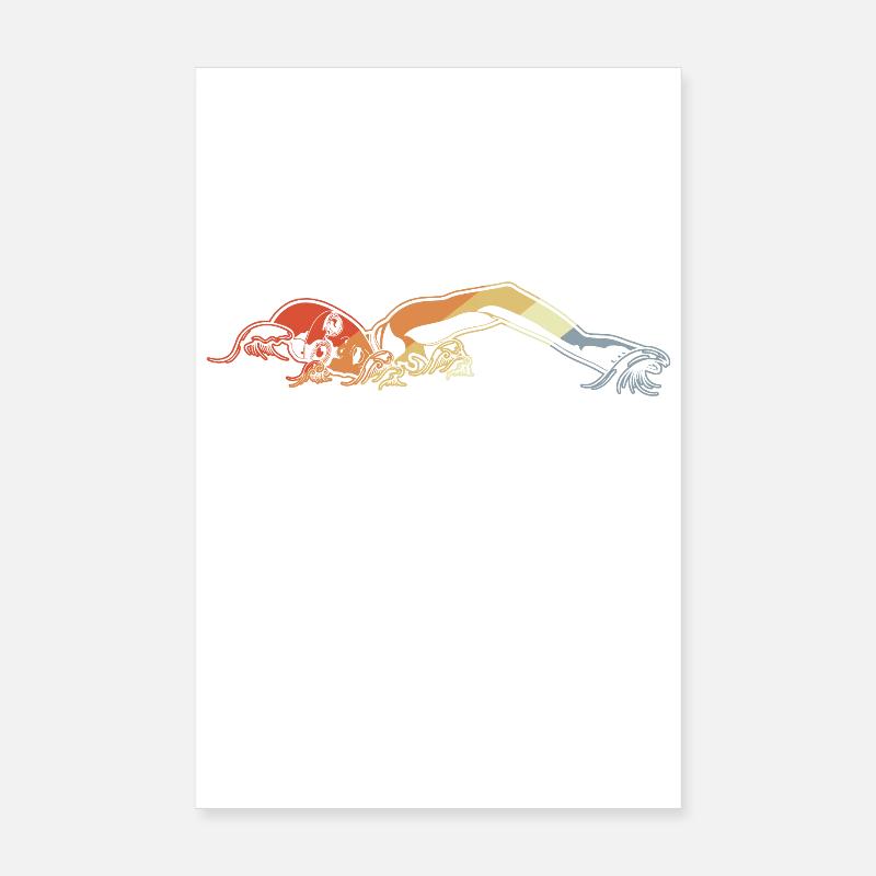 Nageurs - Poster 20 x 30 cm - blanc