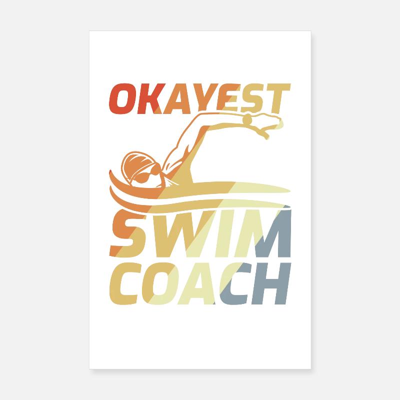 Schwimmlehrer - Poster 20x30 cm - Weiß