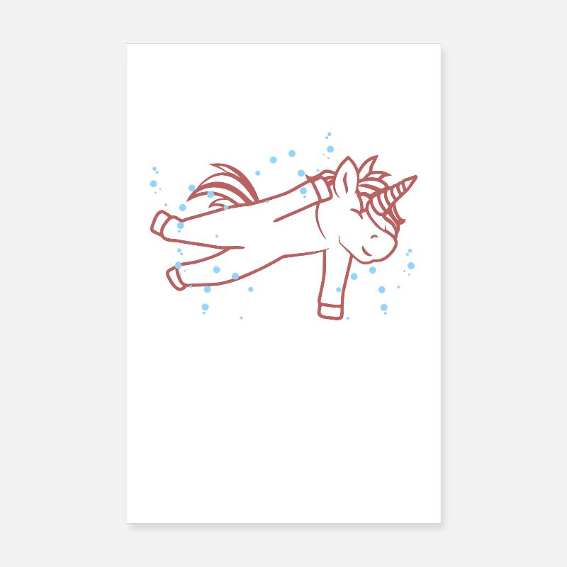 Licorne nageuse Poster 20 x 30 cm