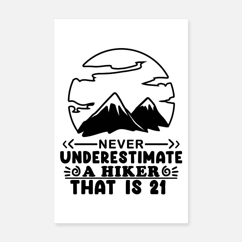 21. Geburtstag Wanderer 21 Jahre alt Gipfel Berge Poster 20x30 cm