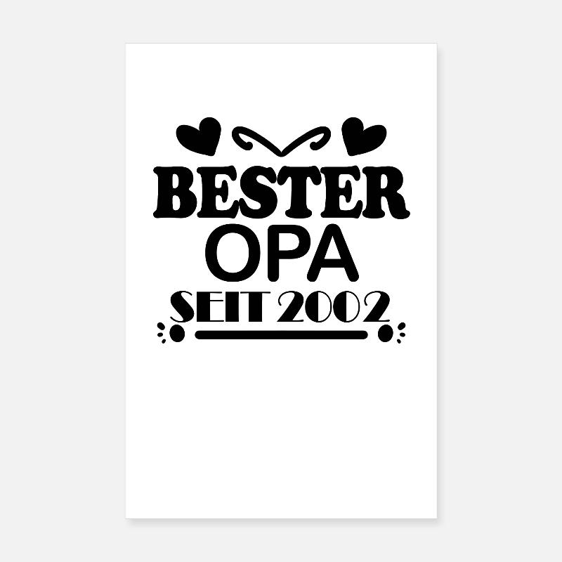 Bester Opa seit 2002 Poster 20x30 cm