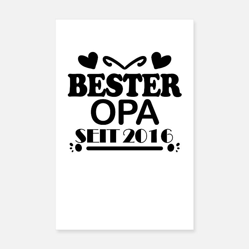 Bester Opa seit 2016 Poster 20x30 cm