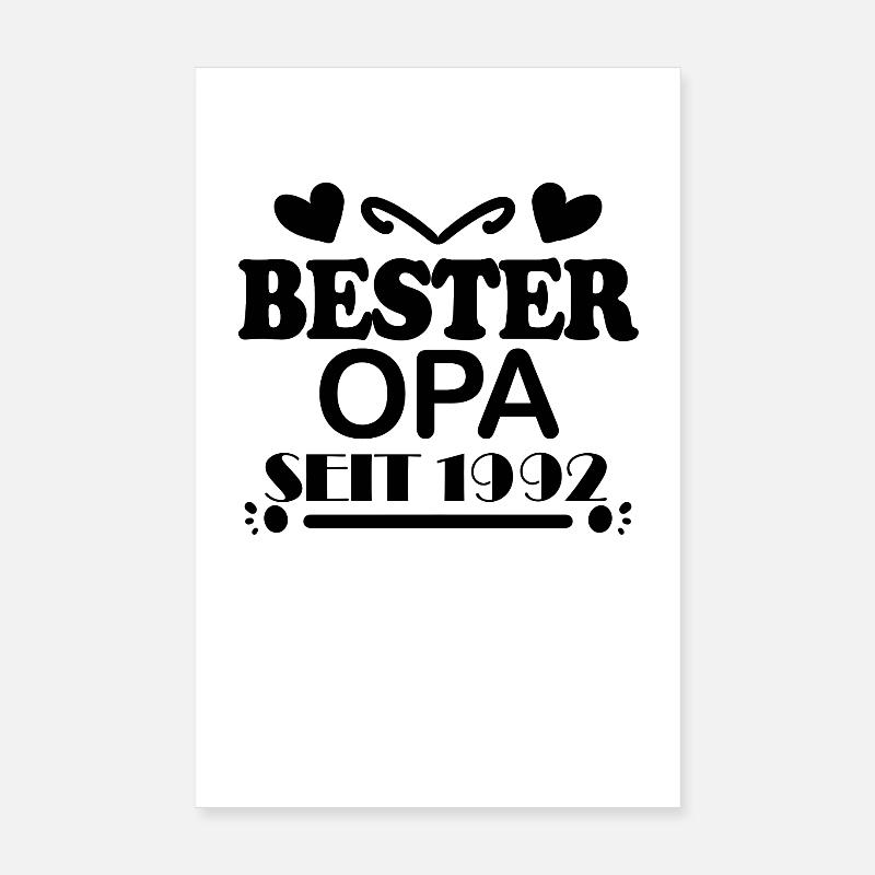 Bester Opa seit 1992 Poster 20x30 cm