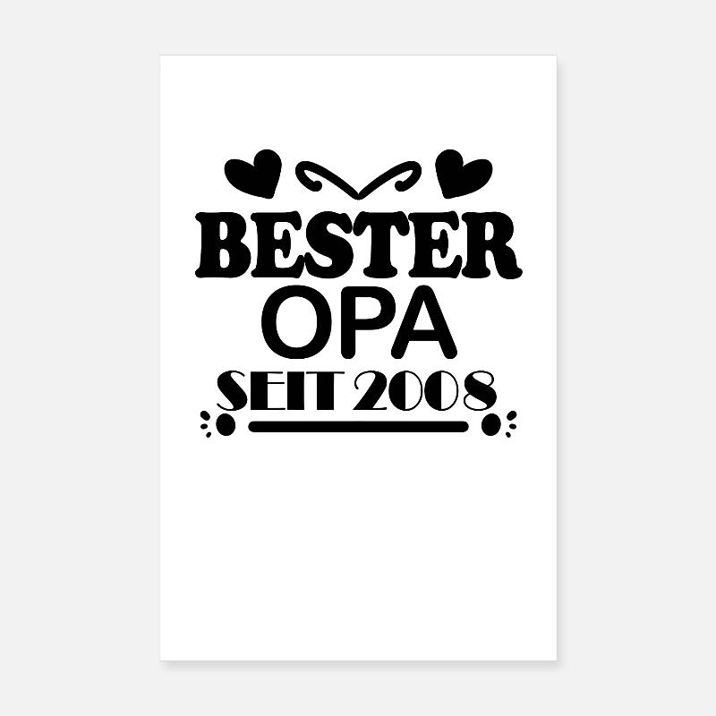 Bester Opa seit 2008 Poster 20x30 cm