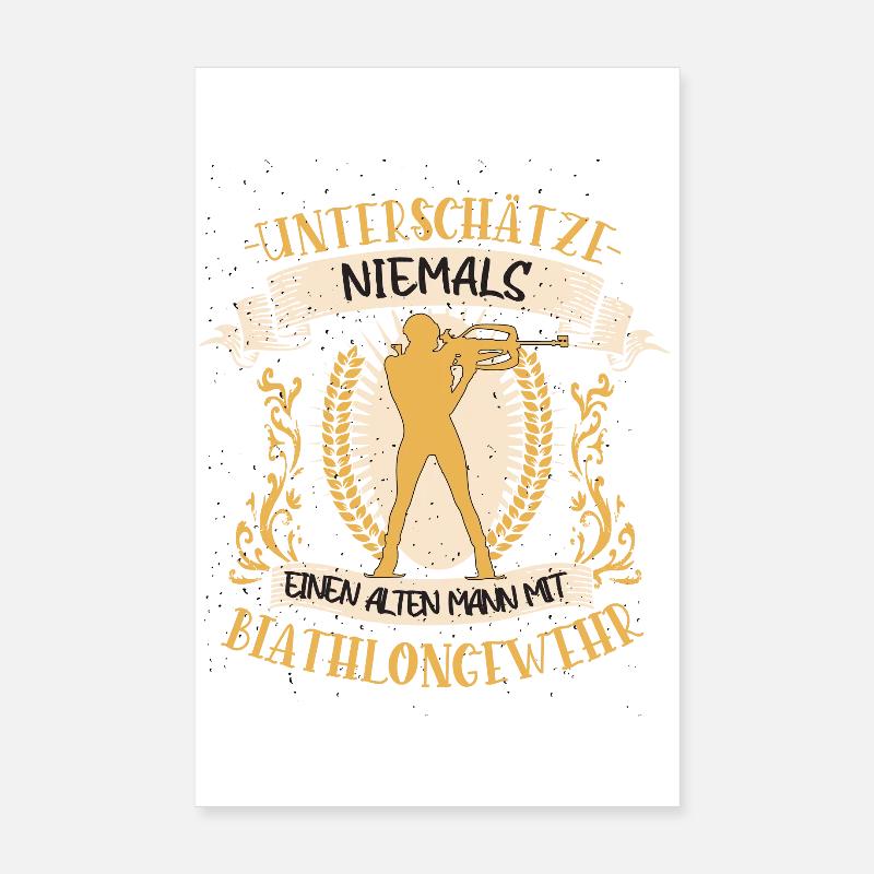 Biathlon Langlaufski Schießen Wintersport Geschenk Poster 20x30 cm
