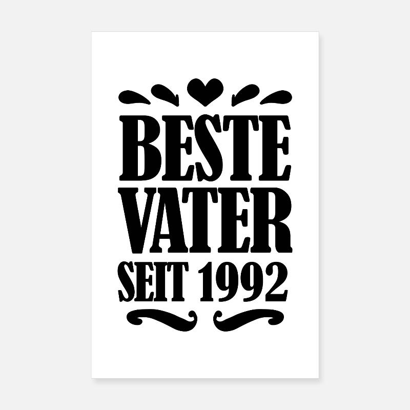 Bester Vater seit 1992 Poster 20x30 cm