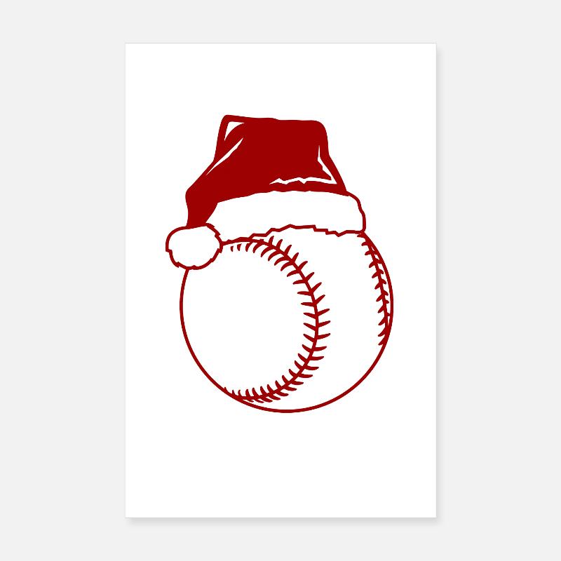 Baseball de Noël Poster 20 x 30 cm