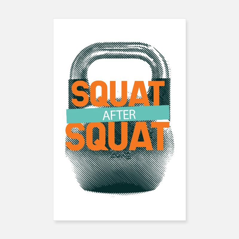 Kettlebell Squat Workout Poster 8" x 12" (20x30 cm)
