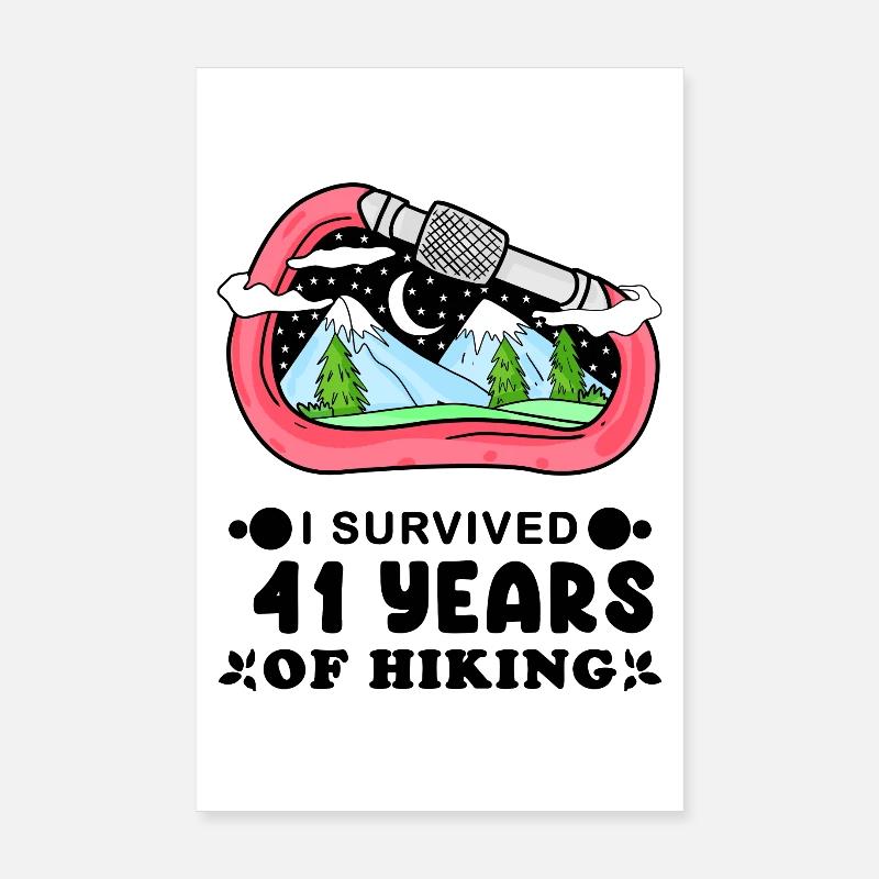 Berg Wanderer 41. Geburtstag 41 Jahre alt Geschenk Poster 20x30 cm