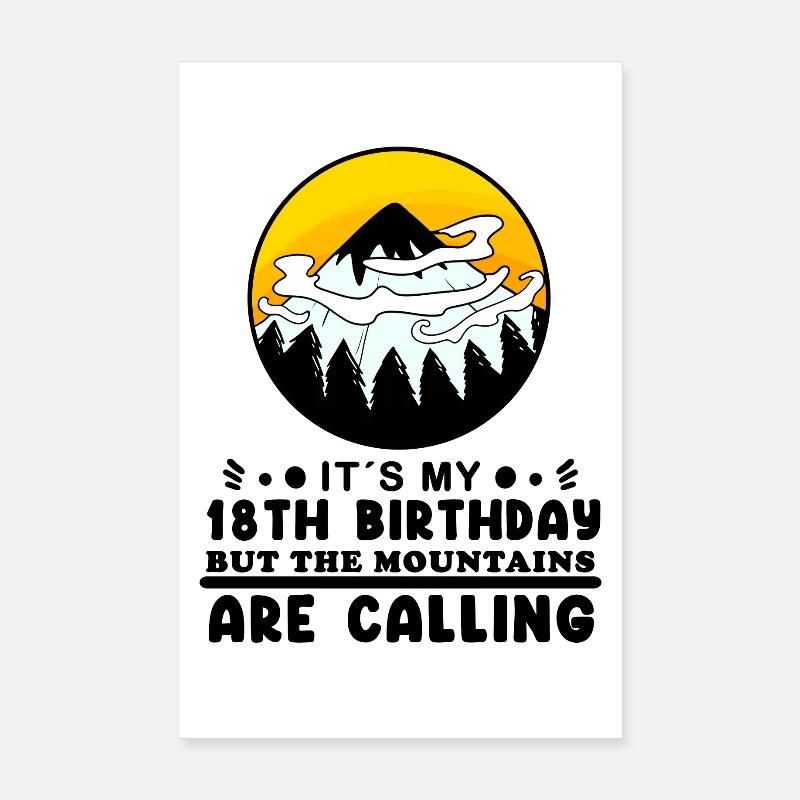 18e anniversaire Mountains Mountain Summit - 18 ans Poster 20 x 30 cm