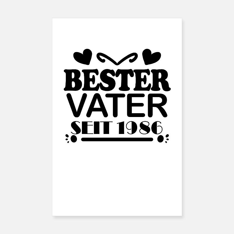 Bester Vater seit 1986 - Vatertag Geschenk Poster 20x30 cm