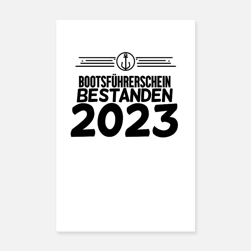 Bootsführerschein 2023 Motorboot Geschenk Poster 20x30 cm