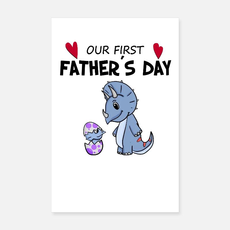 Father's Day - First Father's Day Gift - Father Son Poster 8" x 12" (20x30 cm)