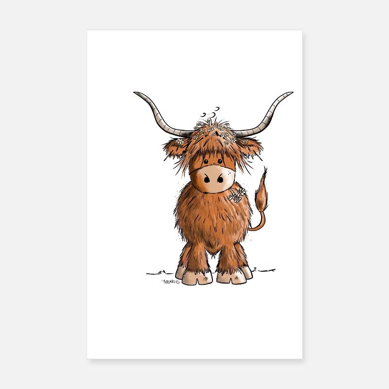 Juste vraiment comme les vaches Scottish Highland Cattle Poster 20 x 30 cm