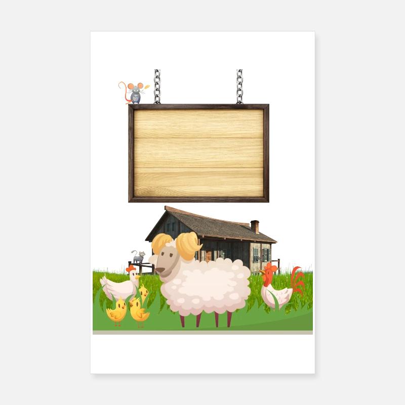 Pasture Pals Panneau de ferme rustique Poster 20 x 30 cm