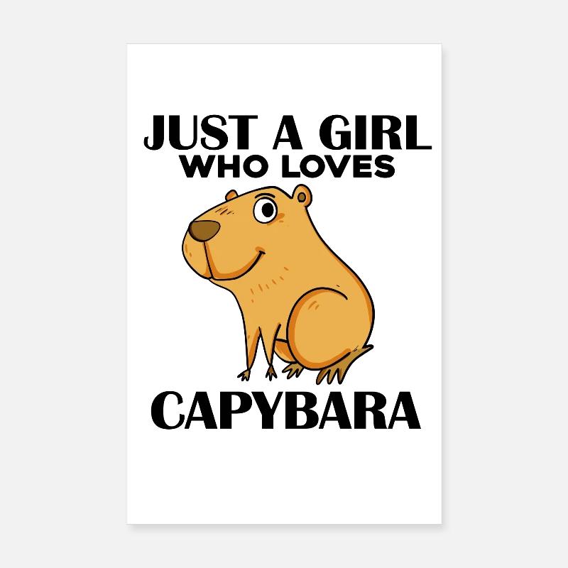 Capybara Mädchen Spruch Poster 20x30 cm