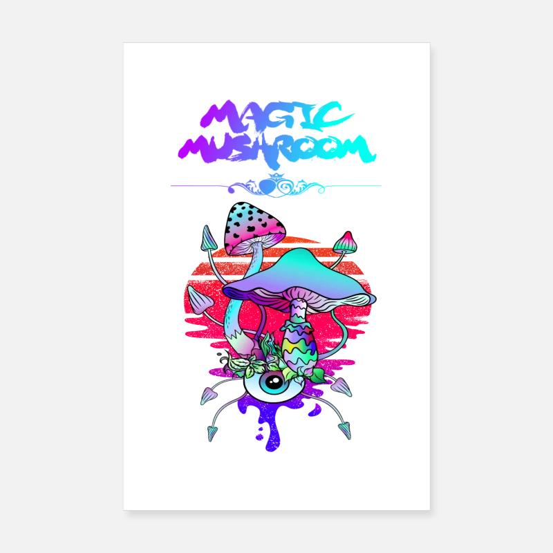 Magic Mushroom Sunset Poster 20x30 cm