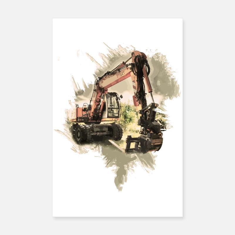 Alter Bagger Poster 20x30 cm