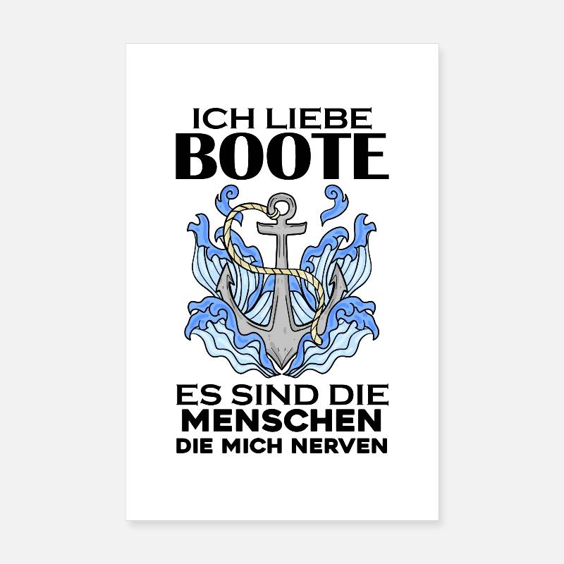 Boote Motorboot Boot - Poster 20x30 cm - Weiß
