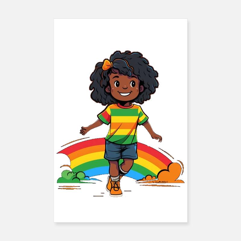 Lebendige Regenbogen Kinderdesign Poster 20x30 cm
