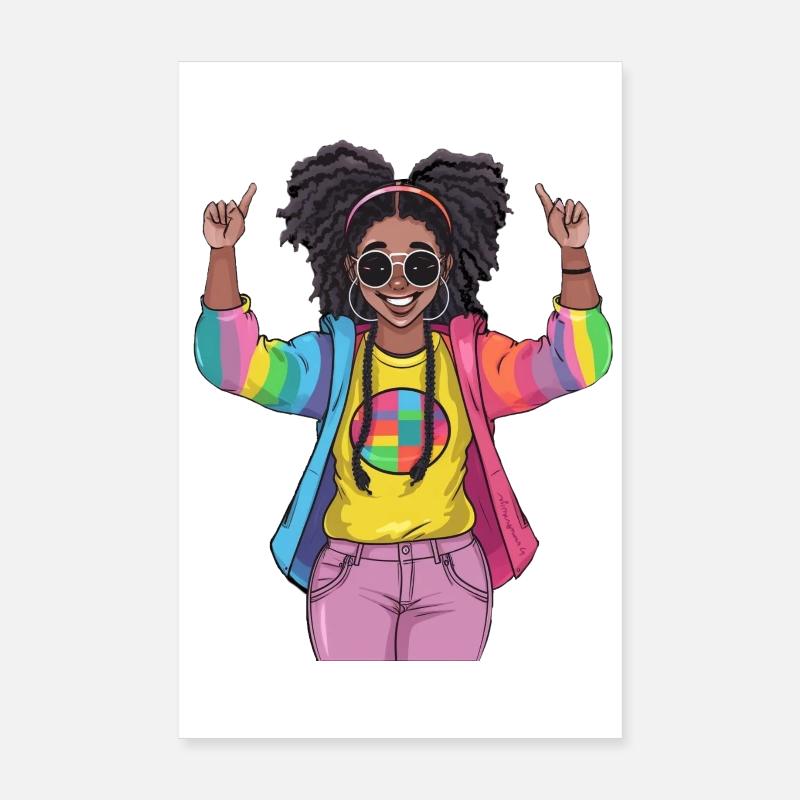 Conception colorée de l’amitié arc-en-ciel Poster 20 x 30 cm